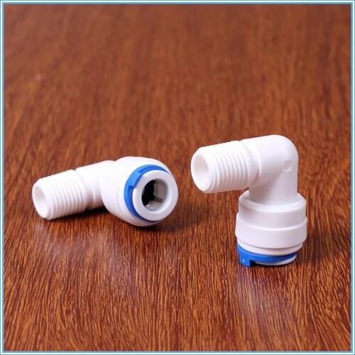 5pc 1/4" Male Thread - 3/8" OD Tube PE Pipe Fitting Hose Elbow Quick Connector Aquarium RO Water Filter Reverse Osmosis System