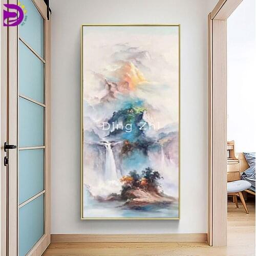 Abstract Landscape 5D Diy Diamond Painting Waterfall Diamond Embroidery Cross Stitch Diamond Mosaic Large Size Home Decor Mural