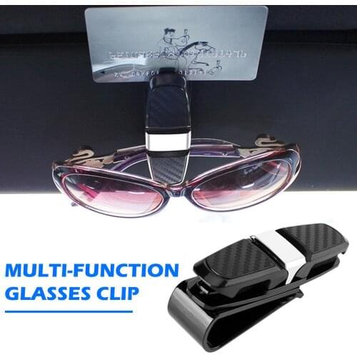 Car Vehicle Sun Visor Sunglasses Eyeglasses Glasses Holder Clip Receipt Card Ticket Clamp Universal Auto Accessories