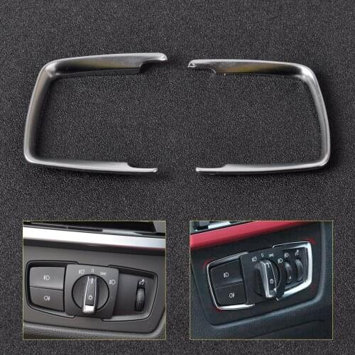 Beler New Chrome Headlight Switch Trim Cover Car Accessories Interior Decorations For BMW F30 F31 F32 F34 3 4 Series F15 X5