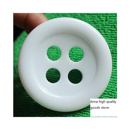 Free shipping 10pcs/lot 50mm white 4 holes Resin button coat oversized decorative buttons