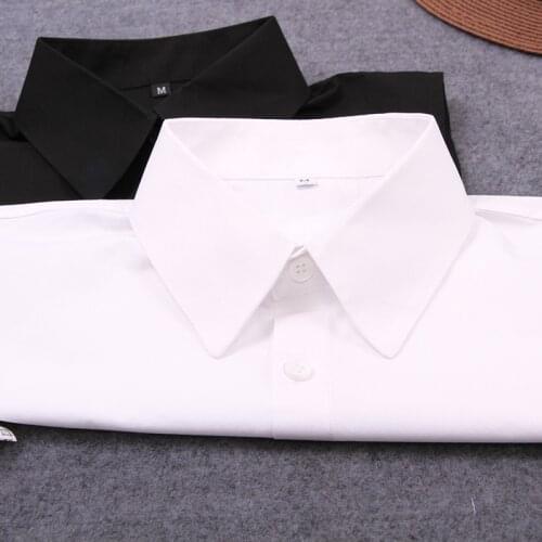 Fake False Collar womens blouse White Solid cotton Detachable Collar Black men female Tie Lapel Ladies decor fake