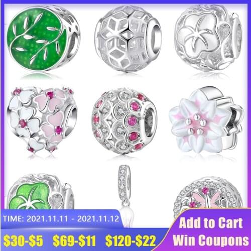 New 925 Sterling Silver white purple morning glory shape fine Pendants beads Fit Original europeu Charm Bracelet Jewelry making