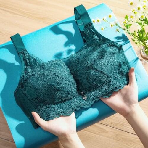No Rims No sponge full cup Anti-glare Sexy Lingeries Women bras big size plus size Breathable lace womens underwear