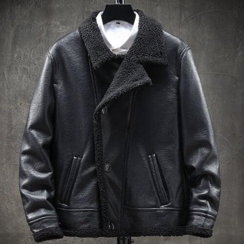 European Style Men Faux Fur Coat Jackets Winter Warm Streewear Oversized Mans Faux Fur Leather Coat Overcoat Brand Clothing B756