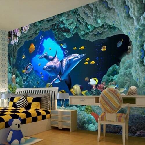 Custom 3D Photo Underwater World Wall Painting Wallpapers For Living Room Bedroom Children Room Mural Decoration