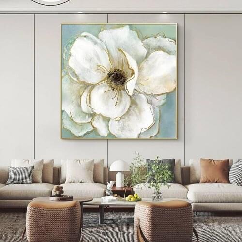 Nordic Elegant Bloom Peony Flower on Canvas Painting on The Wall Art Posters and Prints Wall Art Picture for Living Room Cuadros