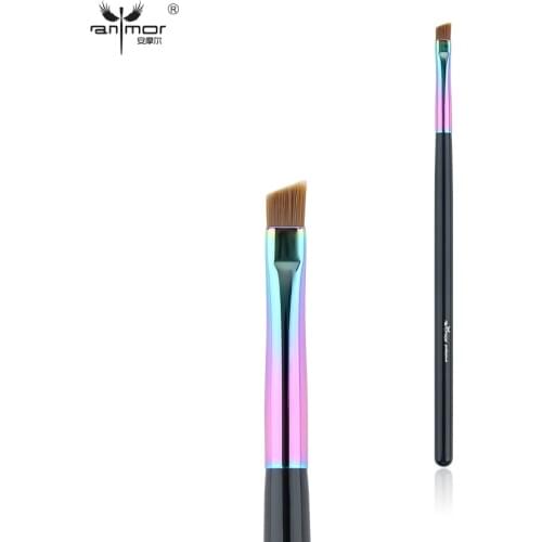 Anmor Synthetic Hair Angled Eyebrow Brush Rainbow Brow Make Up Brush Portable Professional Eyeliner for eye Makeup Cosmetic