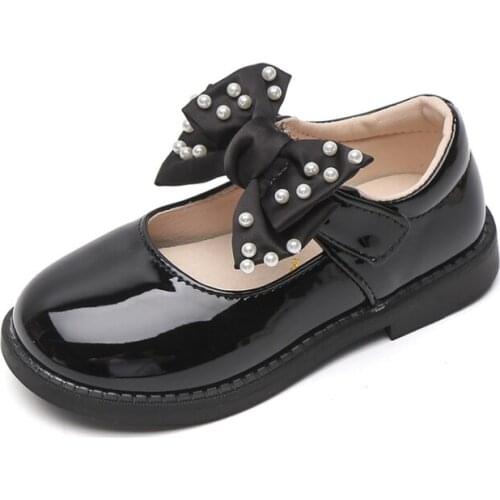 Girl Princess Leather Shoes2021 Autumn New Fashion Bowknot Children Casual Flats Shoes Kids Shoes