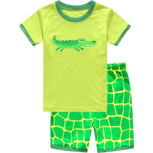 Summer Children Pajamas 2pcs Short Sleeve Cartoon Kids Sleepwear Baby Girl Clothes Sleep Suit Cotton Child Pyjamas Boy Nightwear