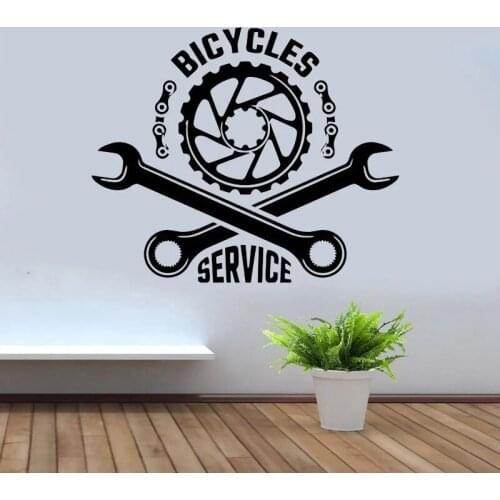 Bicycle Shop Wall Decal Freestyle Dirt Bike Sport Motorcycle Repair Tool Interior Home Decoration Mural Window Sticker