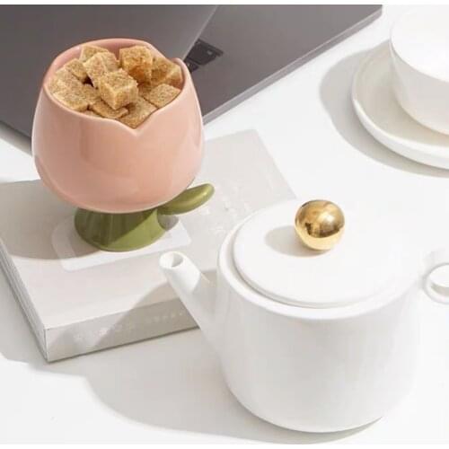 Bum Vase Kwiaty Succulent Pot Small Bowl Fleurs Sechees Ceramic Sugar Super Cute Tulip Ice Cream Cup Creative Terrarium Plants