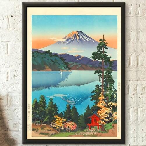 Wall Artwork Lake Ashi In The Hakone Hills Canvas Painting Modular Japan Ukiyo-e Pictures Home Decor Bedroom Early Autumn Poster