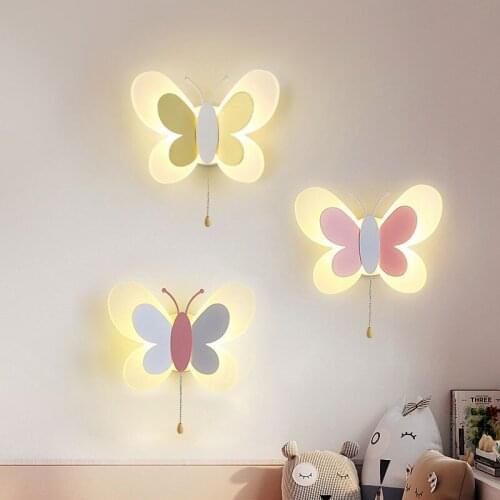 Butterfly Wall Lamp Led Wall Sconce Light Fixtures Modern Acrylic Iron Wall Lights for Home Decor Bedroom Bathroom Mirror Lights