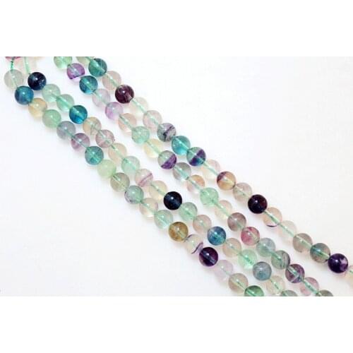 Natural Stone Colorful Fluorite Round Loose Beads 15" Strand 6 8 10 MM Pick Size For Jewelry Making Fancy Scandal