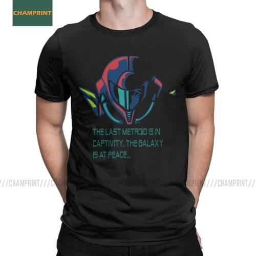 Novelty Super Metroid T-Shirts Men Cotton T Shirt Samus Wars Aran Prime Snes Ridley Zebes Game Short Sleeve Tee Shirt Printing