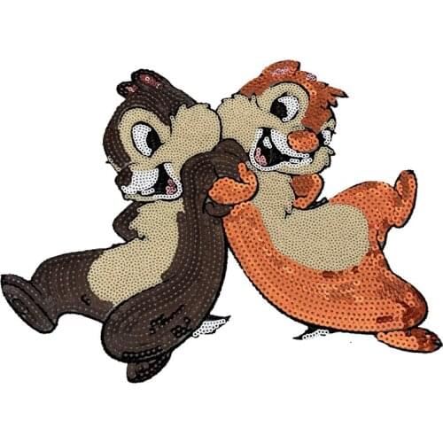 DD New Arrival Cartoon Sequined Rabbit Iron on patches for baby cloth Jacket DIY