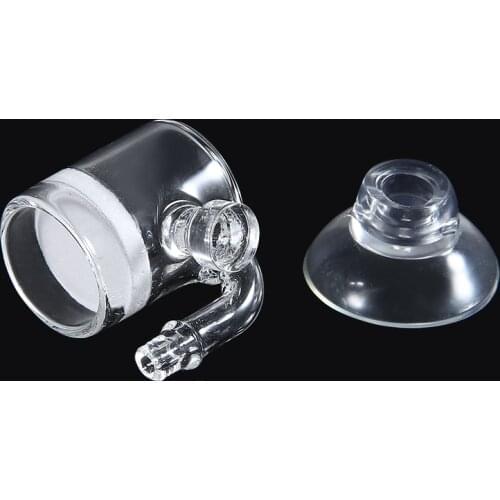 New Clear Flat Aquarium Fish Tank Pollen CO2 Diffuser Glass 25mm Ceramic+Suction Cup 1Set
