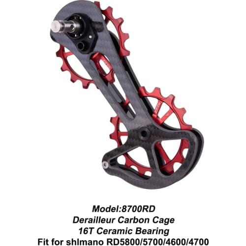 16T Road Bike Carbon Fibre Derailleur Ceramic Jockey Wheel Oversize Lower Pulley For Shimano Dura-Ace R5800 5700 4600 4700