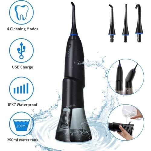 Mornwell Portable Oral Irrigator With Travel Bag Water Flosser USB Rechargeable 5 Nozzles Water Jet 200ml Water Tank Waterproof