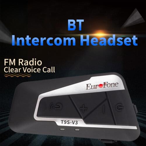 Motorcycle BT Intercom with FM Radio Helmet BT Headset Waterproof Universal Communication System for ATV Dirt Bike Motorcycle