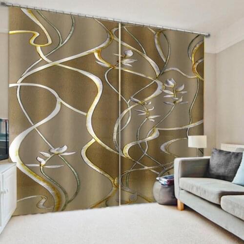 Photo gold tree curtain 3D Curtains For Living Room office Bedroom soundproof windproof curtains