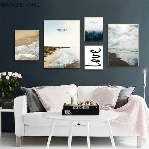 Scandinavian Decoration Picture Wall Art Poster Beach Forest Natural Landscape Canvas Print Painting Nordic Living Room Decor