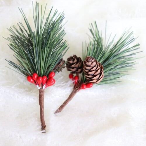 Pine Needles, Mini Christmas Tree Accessories, Gift Box Decoration, Artificial Flower Series, Green Plants, Desktop Decorations