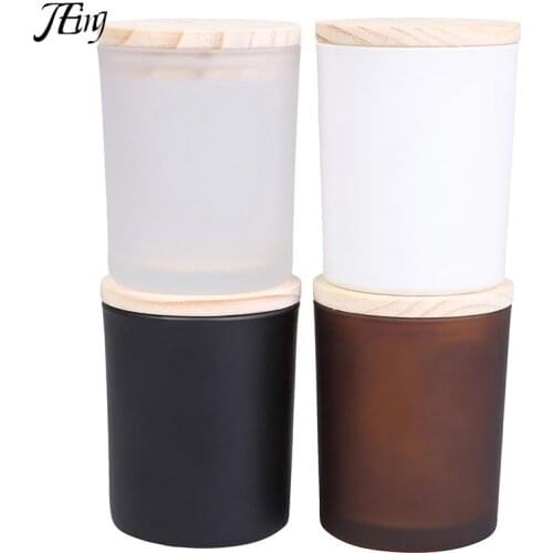 Smoke Free Fragrance Candle Cup with Wooden Lid Environmentally Friendly Soybean Candle Glass Bottle Creative Gifts Souvenir