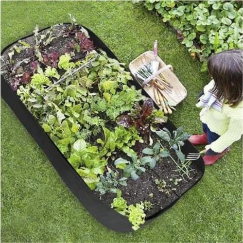 Fabric Raised Planting Bed Garden Grow Bags Herb Flower Vegetable Plants Bed Rectangle Planter For Plants Mini Garden