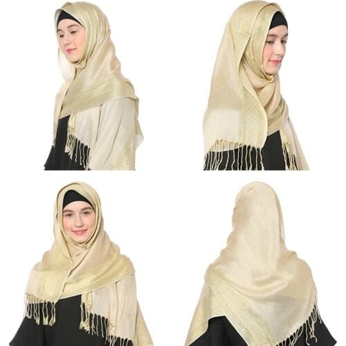 Vora 2020 Newest Muslim Head Scarf Shawls And Wraps Pashmina Bandana Female Foulard Ladies Gold Fashion Hijab Wholesale