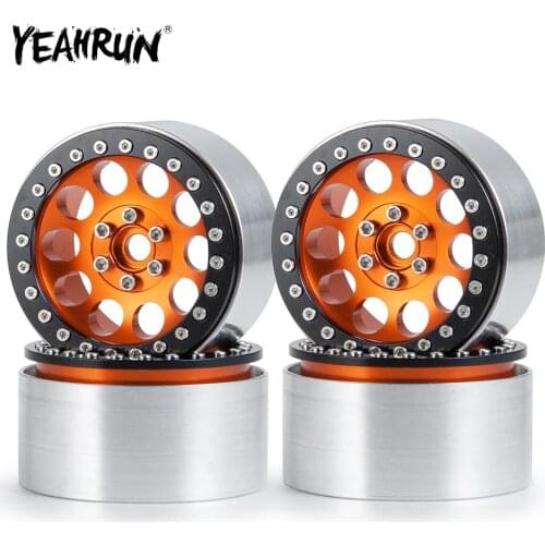 YEAHRUN 4Pcs 2.2" Metal Beadlock Wheel Rim Hub 35mm Thickness for Axial Wraith 90048 RR10 TRX-4 1/10 RC Crawler Car Upgrade Part