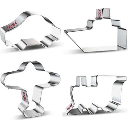ZADE Airplane Vehicle Cookie Cutter for Biscuit Fondant Truck Car Cookie Cutter - Stainless Steel