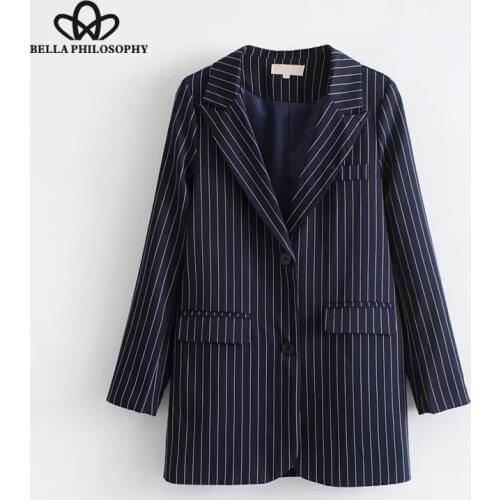 HStar 2020 women spring office lady striped blazer single breasted blazer fashion black long sleeve female blazer