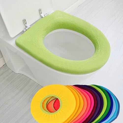 1pcs WC Toilet Seat Cover Closestool Soft Warmer Mat Pad Cushion Toilet Seat Cover Random Color Bathroom Accessories