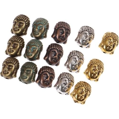 10pcs 11*9*8mm Charms Buddha Head Bead Spacer Bead For Diy Beaded Bracelets Jewelry Handmade Making