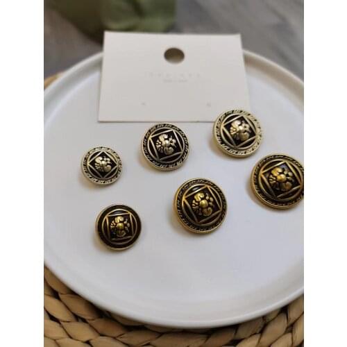 10pcs 18/23/25 mm golden gold color metal buttons garment coat sewing accessories buttons for clothing crafts