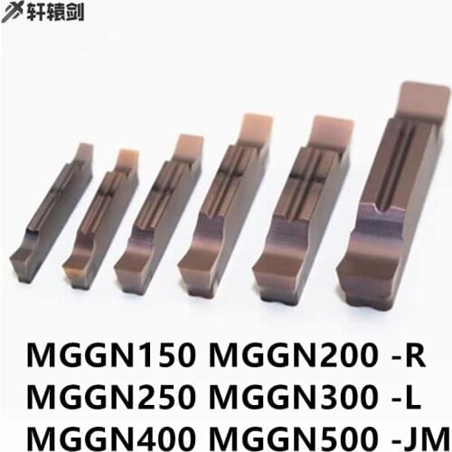 10PCS MGGN150 MGGN200 MGGN250 MGGN300 MGGN400 MGGN500 R L JM Carbide Inserts Slotted Groove Blade CNC Lathe Cutting Tool for Met