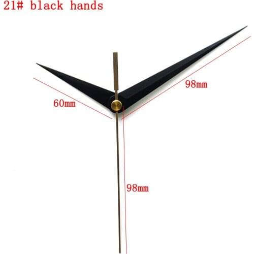 100sets S Shaft Clock Hands21 Quartz Clock Accessory DIY black Clock Hands Metal Aluminum Material High quality DIY Clock kits