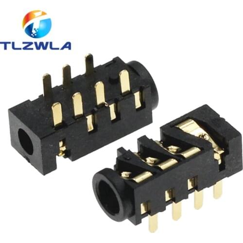 1000Pcs PJ-393 Gold-Plated 383 Eight-Foot 7 Foot ,Section 4 Dip 7Pin 3.5Mm Headphone Jack Audio Jack