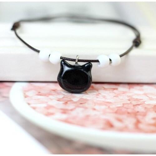 12 Pieces/Lot Animal Cat Bracelet For Women Ceramic Beaded Bracelets Vintage Beads Multilayer Bangle Lovers Gift Jewelry Anklet