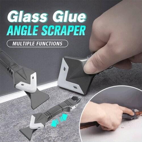 3 In 1 Silicone Caulking Tools Glass Glue Angle Scraper Multifunction Trimming Squeegee Rubber Remover Angle Seam Shovel