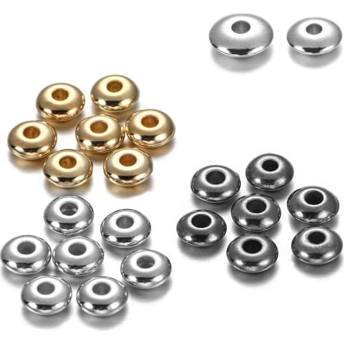 400-200pcs/lot CCB Flat Round Gold Loose Spacer Beads Charms Acrylic Bead For DIY Jewelry Making Bracelet Supplies Accessories