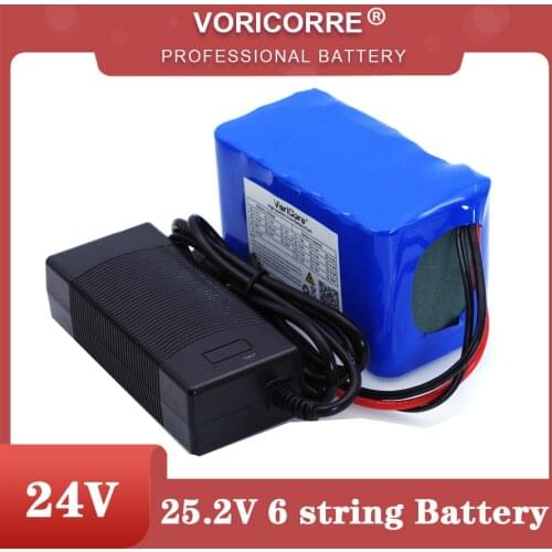 VariCore 24V 6s 4A 6A 8A 10A 18650 battery pack 25.2V 12Ah Li-ion battery for bicycle battery 350W E bike 250W motor+Charger