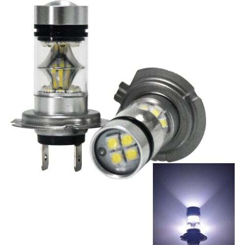 2pcs 100W H7 LED Light 20 SMD Car Fog Lamp DC 12V~24V 360 Degree White For Peugeot 206 207 306 307 308 5008 406 407