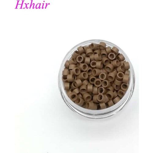 Freeshipping - 2000pcs 4.0mm Micro Aluminium Rings With Screw / Links Beads / Black D-Brown Brown L-Brown Blonde Auburn