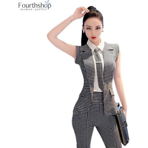 COZOK Women's Trouser Suits In A Cage
