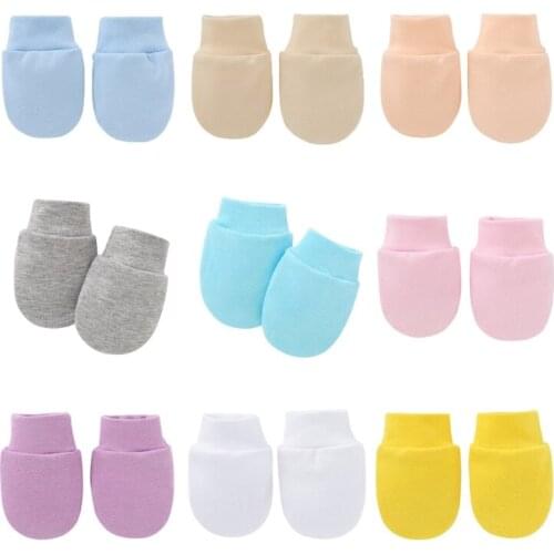 Baby Anti Scratching Soft Cotton Gloves Newborn Protection Face Scratch Mittens Q9QB
