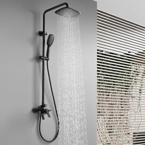 Shower System Hot And Cold Water Bathroom Brass Shower Brass Faucet Bathtub Shower Set Mixer Taps Black Faucet