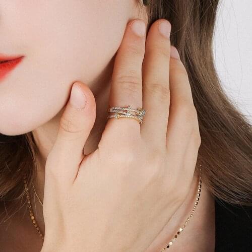 Dara Fashion Shaped For Hip Hop Clothes Plated Double Ring For Lovers